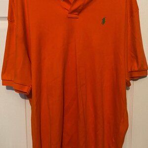 Ralph Lauren Men's Resort Orange Short Sleeved Polo Shirt Size L Large Classic